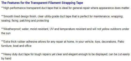 fiber reinforced filament tape,filament adhesive fibreglass mesh tape,Self Adhesive Bi-directional Filament Tape bagease