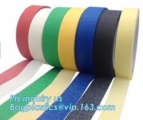 Custom Painting Crepe Printed Colored Paper Automotive Masking Tape Jumbo Roll,Crepe Paper Masking Tape Jumbo Roll bagea