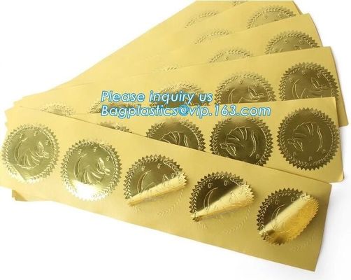 Custom foil sticker high quality gold self-adhesive foil vinyl sticker,Self-adhesive Label Stickers with Gold Foil Stamp