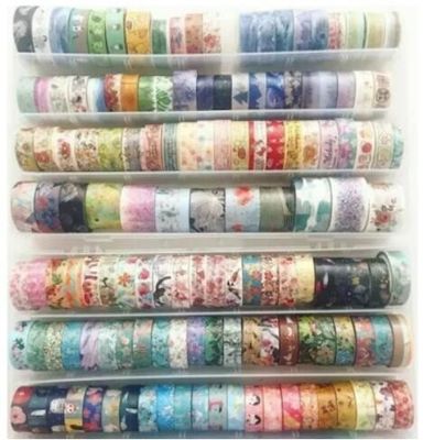 High Quality Printable Customize Patterns Acrylic Decorative Waterproof Adhesive Washi Tape In small Roll BAGEASE BAGPLA