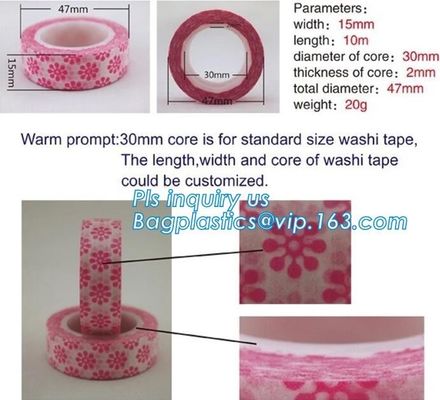 Colorful Custom Printed Masking Adhesive Tape , Waterproof Custom Make Washi Tape,masking printed washi paper tape PACKA