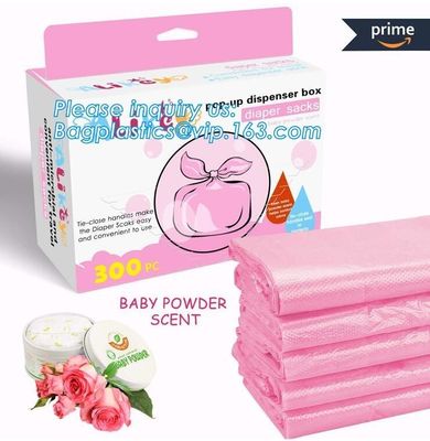 plastic t-shirt shape bag/ diaper sack bag with powder scent, biodegradable custom baby disposable diaper nappy bag, pac