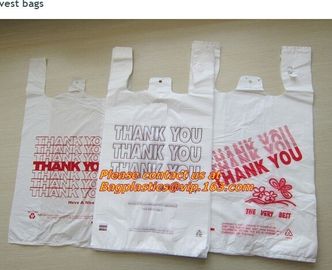 Custom Print Hdpe Plastic T Shirt Bags with Gusset, hdpe bags, ldpe bags, pp bags, sacks