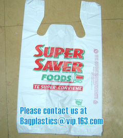 HDPE 100% virgin material transparent, t-shirt bags on roll, plastic t-shirt bags vest bag