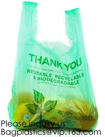 Biodegradable Reusable Plastic T-Shirt Bag Eco Friendly Compostable Grocery Shopping Thank You Recyclable bagease packag