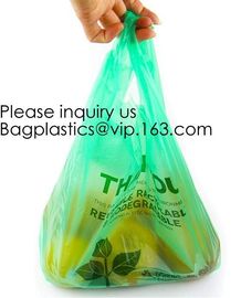 Biodegradable Reusable Plastic T-Shirt Bag Eco Friendly Compostable Grocery Shopping Thank You Recyclable bagease packag