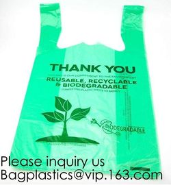 Biodegradable Reusable Plastic T-Shirt Bag Eco Friendly Compostable Grocery Shopping Thank You Recyclable bagease packag