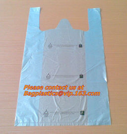 Go Green Bamboo Biodegradable Eco-friendly Reusable Plastic T-Shirt Bags Handles Shopping,Compostable Grocery Shopping