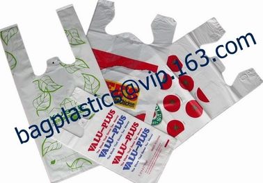 BIO Biodegradable Pre-Printed Thank You Retail Bags,Green Plastic T-shirt Shopping Bags,Compostable Biodegradeable, Extr