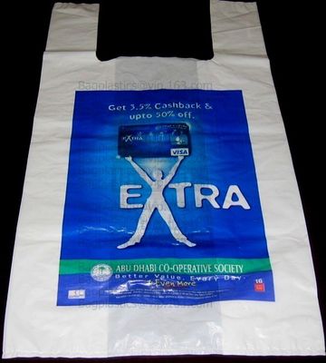 Starch Biodegradable T Shirt Bags Made Of PLA PBAT, 100% Biodegradable & Compostable,T-Shirt Shopping Bags, DOLLAR STORE