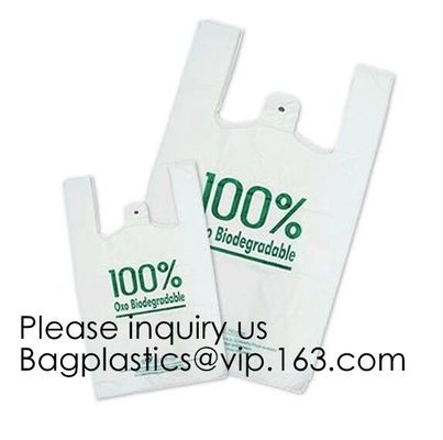 Wholesale Factory Compostable Biodegradable Plastic T-Shirt Bags,Biodegradable Compostable T Shirt Garbage Bags On Roll