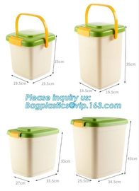 wheelie plastic airtight set 3-piece pet food container, 20KG 53L pet food pp plastic box container for storage, bagease