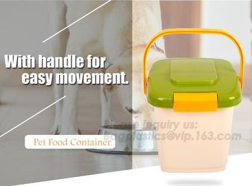 gift pet food container with flap lid, Square Pet Food Large Container / Animal Metal Food Seed Storage Bin, bagplastics