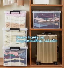 10L Clear Household Reusable Stack Plastic Storage Boxes, Transparent Household Handled PP Storage Box Plastic Boxes pac