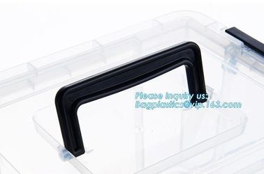 10L Clear Household Reusable Stack Plastic Storage Boxes, Transparent Household Handled PP Storage Box Plastic Boxes pac