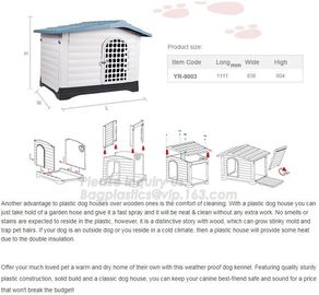 Outdoor garden cage used plastic pet house kennel for large dog, Waterproof Plastic Outdoor Dog House Dog Kennels For Do