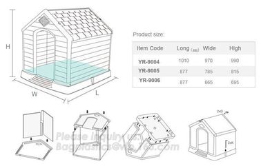 New Style Outdoor Breathless Removable Dog House Plastic Three Sizes Plastic Dog House, Cat Dog House Of Pet Home, bagea