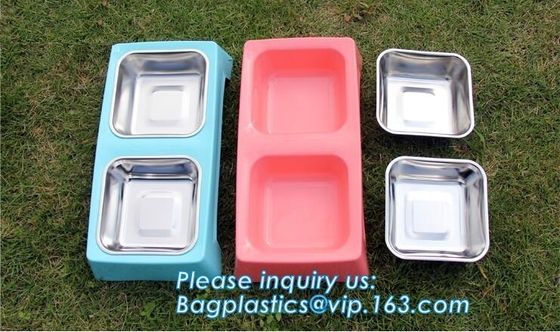 FDA certified Dog Bowls, Stainless Steel Dog Food Bowl with No Spill Non-Skid Silicone Mat for Feeding Dogs Cats and Pet