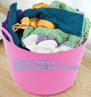 Plastic Laundry basket, organizer basket with customized size, laundry storage bag laundry basket with two pockets from