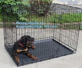 Scratch Resistant and Bite Resistant Bold Foldable Pet Wire Dog Kennels Cages, Folding Steel Dog Cages With Plastic Tray