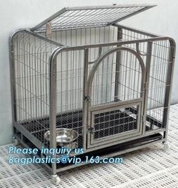 Pet Cages, Carriers & Houses foldable double door large dog kennel house, portable strong dog cage fold able stainless s