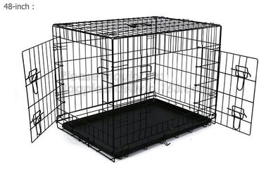 wholesale heavy duty stainless steel dog cage , large double foldable dog kennel, Vet Cage Bank Pet Cages Round Cornered