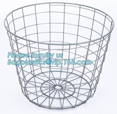 decorative laundry metal wire material storage basket, Vintage Metal Chicken Wire Removable Fabric Hanging Storage Baske