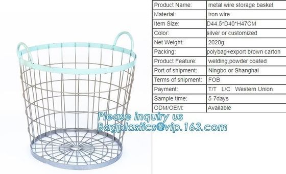 Copper Kichen Metal Wire Fruit storage Basket, Low price metal wire mesh storage baskets, wire metal desk organizer rose