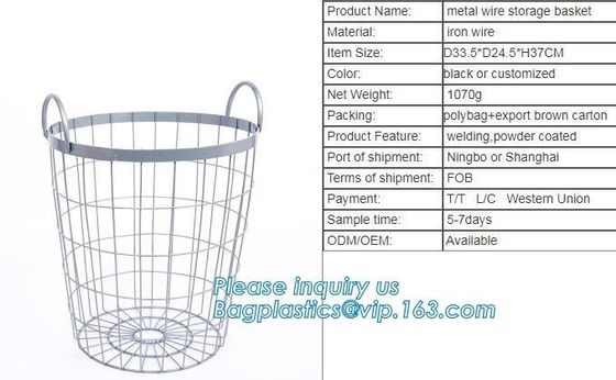 Copper Kichen Metal Wire Fruit storage Basket, Low price metal wire mesh storage baskets, wire metal desk organizer rose