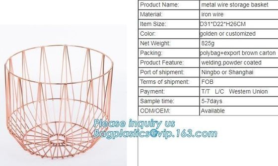 Lined Utility Metal Wire Storage Bin Laundry Basket with Handles for Heavy Duty Use In Office, Craft Room, Kitchen, Pant