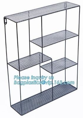 Metal Wire 3 Tier Wall Mounted Kitchen Fruit Produce Bin Rack / Bathroom Towel Baskets/File Organizer Rack, wire functio