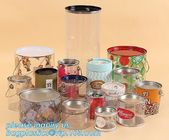 OEM ODM Accepted 680ml Plastic PET Clear Round Can For Mint Storage,Clear 1 gallon PET paint can & lid with metal handle