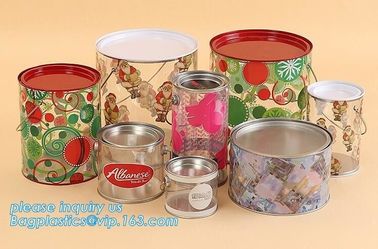 OEM ODM Accepted 680ml Plastic PET Clear Round Can For Mint Storage,Clear 1 gallon PET paint can & lid with metal handle