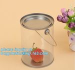 1 gallon clear plastic paint cans for packaging,Plastic Food Grade Clear PET Can Round Food Storage Container Screw Lid
