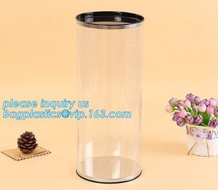 clear PVC PET can for food canning,Customized round clear paint can with tin lid,paint can with tin top & bottom and han