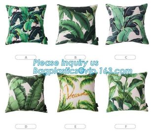 Tropical leaf latest design digital printing cushion cover wholesale decorative pillow covers,Latest design custom print