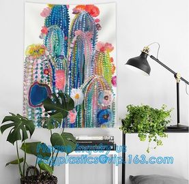 wholesale Digital Printed Cactus Tapestry Custom Print home decor mandala bohemian wall hangings tapestry bagease packag