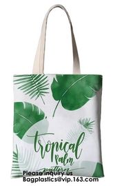 Printing Palm Leaf Canvas Bag Cotton Canvas Handle Tote Bag Cotton Bag Customized Cheap Eco Silk Screen Printing Logo Re