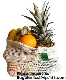 Reusable Produce Bags of Unmatched Quality - Natural Cotton Mesh is Biodegradable,Cotton Packing Bags For Fruit & Vegeta