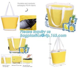 promotional 16 cans insulated cooler tote bag outdoor picnic lunch freezable bag for camping beach travel bags, bagplast