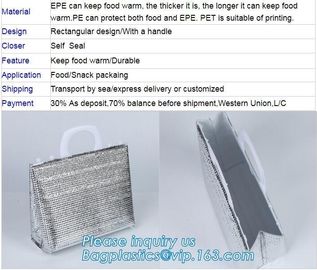 EPE Food Delivery Bag Promotional Insulation thermal seat bag, foldable cooler bag seat,waterproof oxford insulated cool