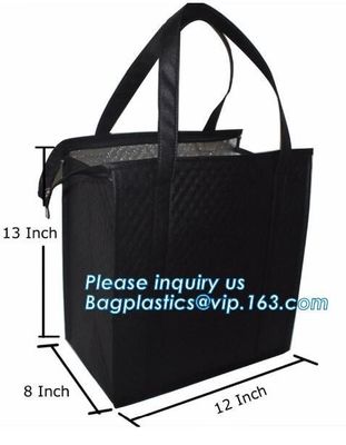 Reusable aluminium Portable pOLYESTER WINE COOLER BAG,FROZEN FOOD,ICE,HOT PIZZA,PICINIC NEED,GROCERY,SHOPPING,FISHING