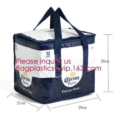 Freezable foldable insulation large lunch cooler bag,Hot sale cooler tote printed non woven food package insulation bags