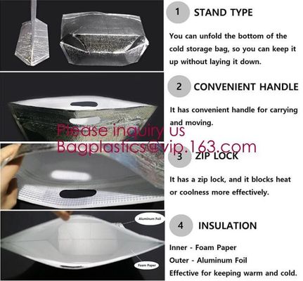 printing zipper closure 100gsm virgin non woven thermal insulation cooler bag,Cooler bag Soft Thermal Lined Coolers Back