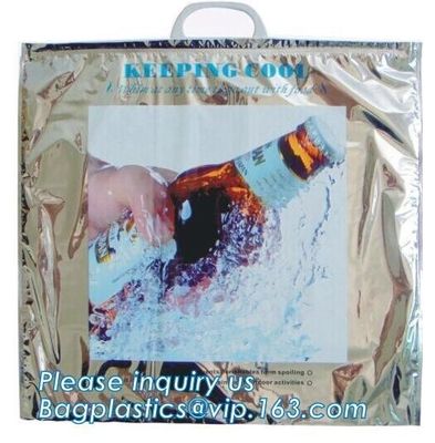 Custom food grade insulated aluminum foil thermal pizza bag,Reusable aluminium foil thermal insulation material cooler b