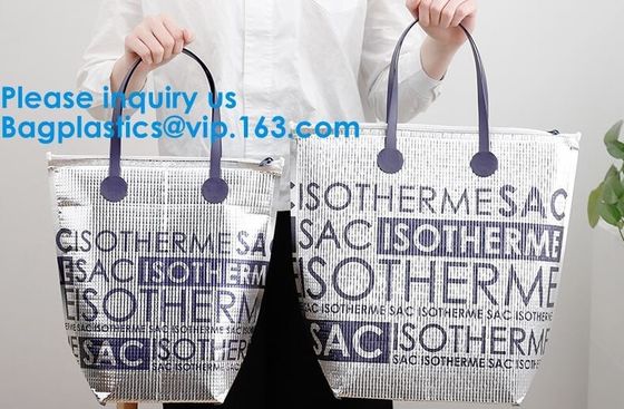 Handled Reusable Carrying Cheap Custom Aluminum Foil Insulated Thermal Oxford Cloth Cooler Bag,Insulated Aluminum Foil T