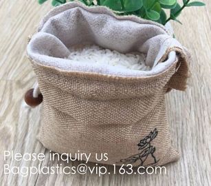 Polyester Fibre Jute Gift Bag Drawstring and Lining 20 Pcs DIY Craft Jewelry Pouch, Storage Linen Burlap Jewelry Pouches