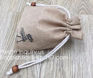 Polyester Fibre Jute Gift Bag Drawstring and Lining 20 Pcs DIY Craft Jewelry Pouch, Storage Linen Burlap Jewelry Pouches