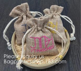 Brulap Candy Bags with Ribbon String Birthday Wedding Party Gift Bags Jewelry Pouches DIY Craft Party Favor Jute Gift Ba