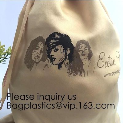 Satin Gift Bag With Logo Printing,Personalized White Satin Pouch Bag, Satin Drawstring pouch bag,Plain Square Bottom Sat